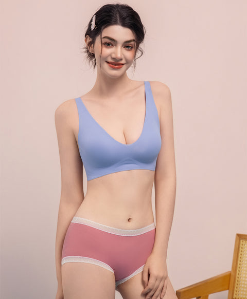 Lace & Mesh Low Waist Hipster Panties