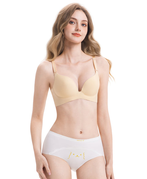 Paw & Peek Laminated Seamless No-Show Mid Waist Hipster Panties