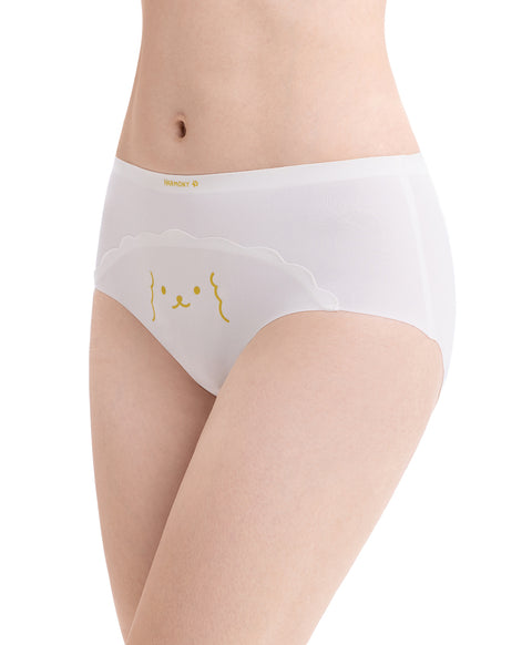 Paw & Peek Laminated Seamless No-Show Mid Waist Hipster Panties