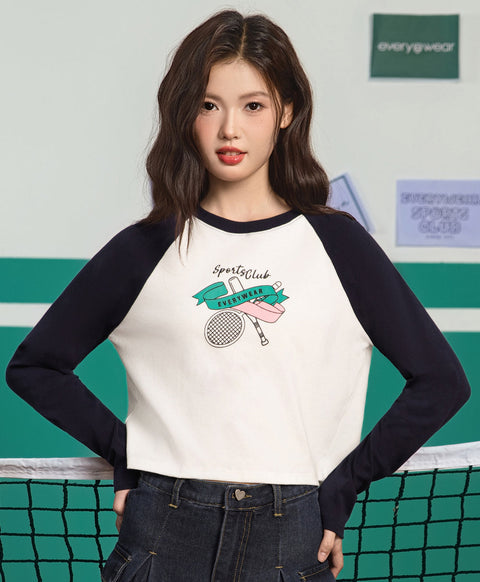 Go For It! Raglan Long Sleeves Baby Tee