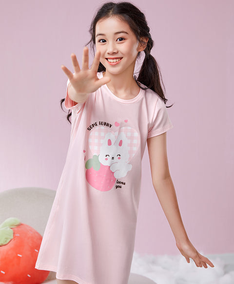 Junior Checkers Bunny GIRLS Sleep Dress