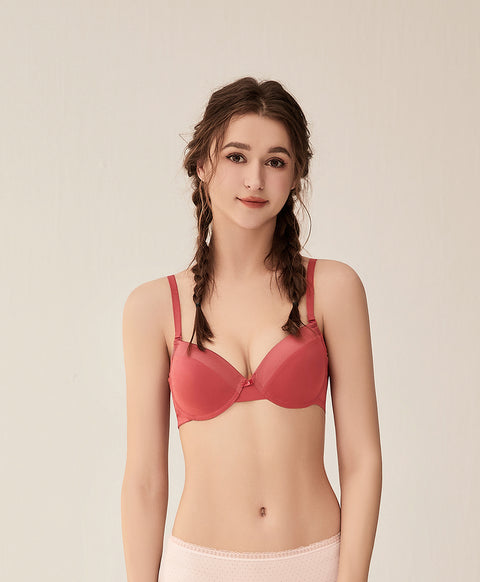 Basic Contrast Microfiber Underwired 3/4 Demi Bra