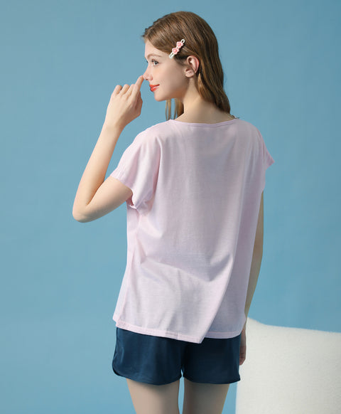 Strawberry Party Short Sleeves Top & Shorts Sleep Set