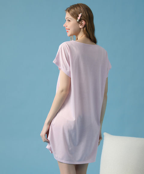 Berry Sweet Short Sleeves Sleep Dress