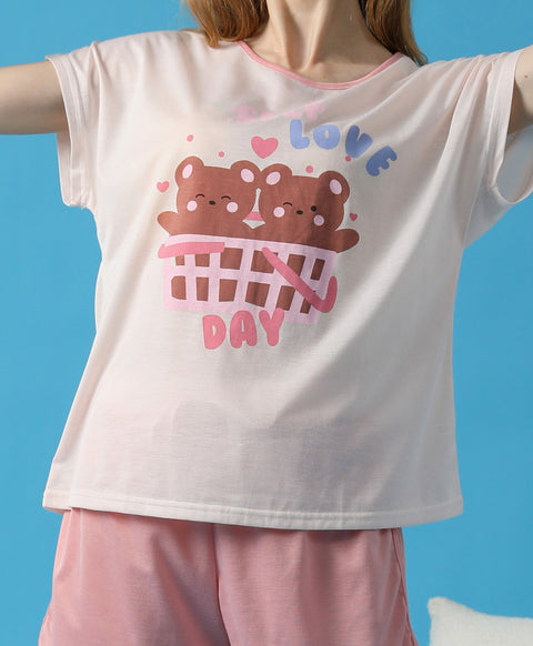 Self-Love Day Short Sleeves Top & Shorts Sleep Set