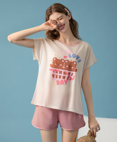 Self-Love Day Short Sleeves Top & Shorts Sleep Set
