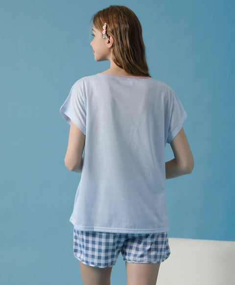 Best Friends Snooze Club Short Sleeves Top & Shorts Sleep Set
