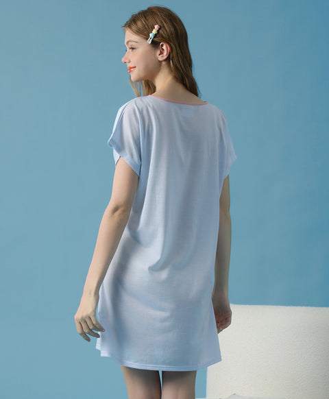 Best Friends Snooze Club Short Sleeves Sleep Dress