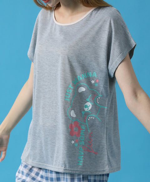 Just Wanna Have Some Fun Short Sleeves Top & Long Pants Sleep Set