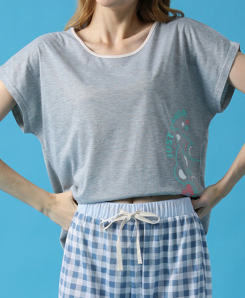 Just Wanna Have Some Fun Short Sleeves Top & Long Pants Sleep Set