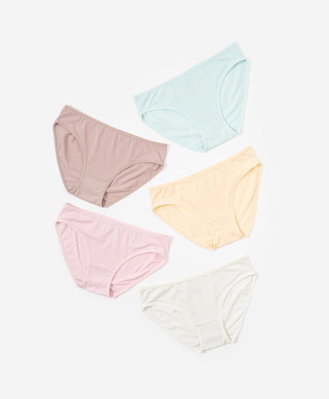 The Softest You Low Waist Mini 5pcs Lyocell Cotton Spandex Pack Panties