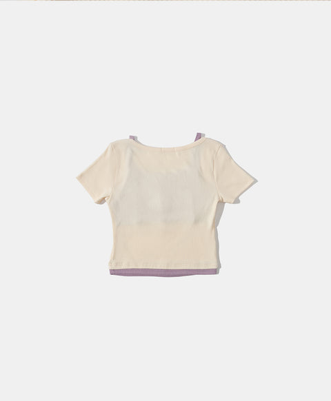 Dream Squad Fake 2-piece Short Sleeve Top