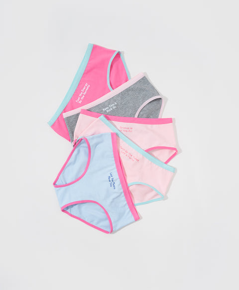 Music Concert Yuki & Hattie 5pcs Low Waist Hipster Graphic Pack Panties Wonder Box