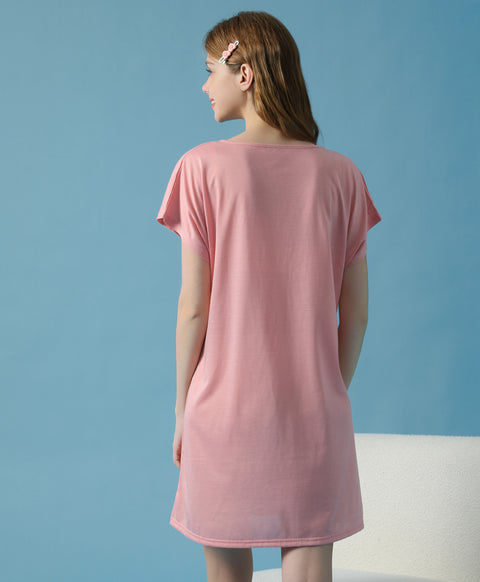 Smiles Happy Cute Short Sleeves Sleep Dress