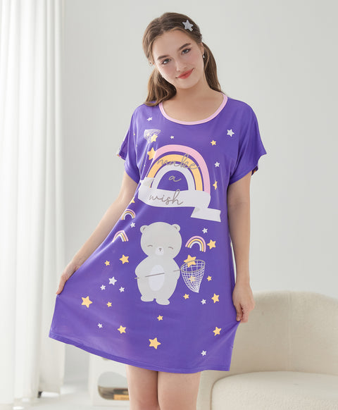 Make a Wish Teddy Microfiber Sleep Dress