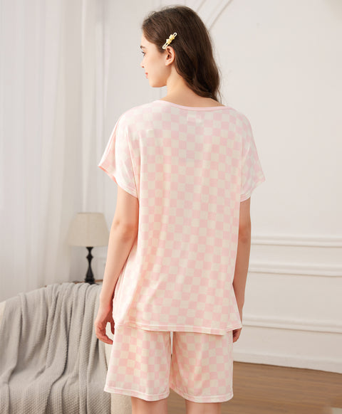 Dreamy Ice Cream Bear Short Sleeves Microfiber Top & Bottom Sleep Set