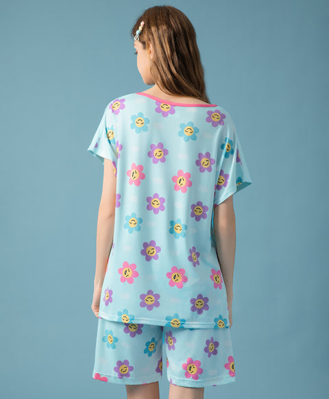 Flower Power Microfiber Top & Bottom Sleep Set