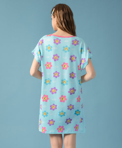 Flower Power Microfiber Sleep Dress