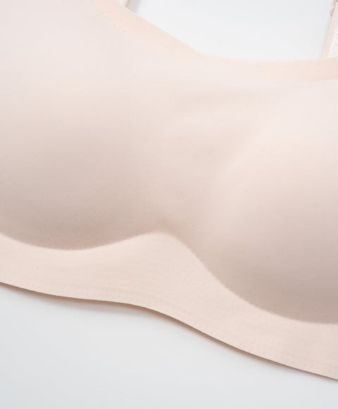 High Coverage Laminated Wireless Bralette with Back Hooks