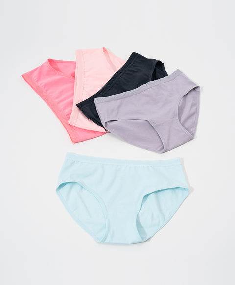 Candy Hearts 5pcs Low Waist Hipster Pack Panties