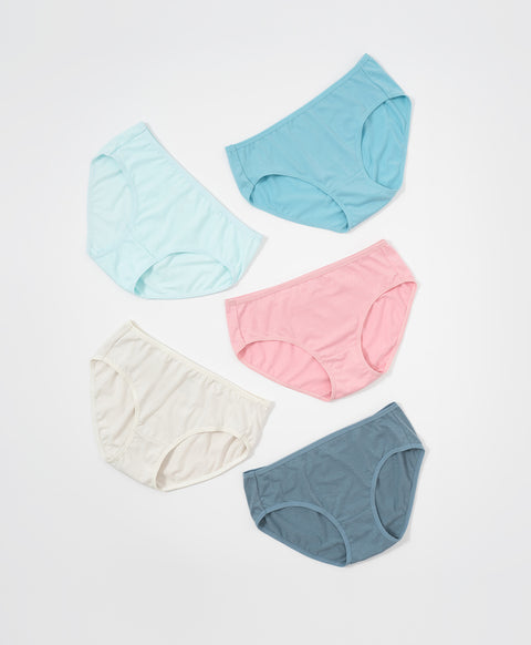 Winter Cotton Mid Waist Midi 5pcs Pack Panties