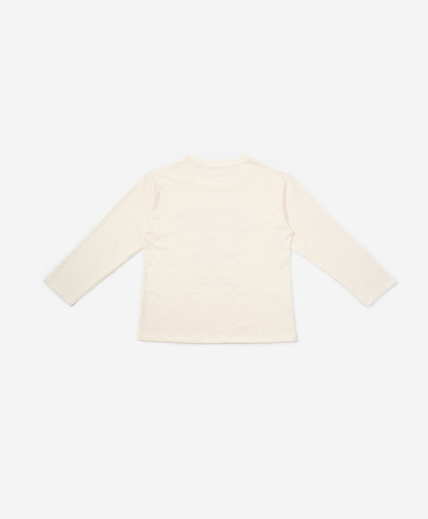 BedMood Cremo & Mello Late Morning Coffee Club Cotton Blend Long Sleeves Top & Shorts Set - Cream