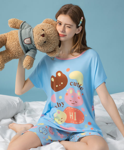 Hi Cutie Baby Microfiber Top & Bottom Sleep Set