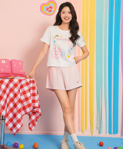 Keep Smiling Top & Boxer Shorts Sleep Set