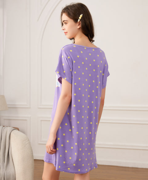 Rocket Adventure Microfiber Short Sleeves Sleep Dress