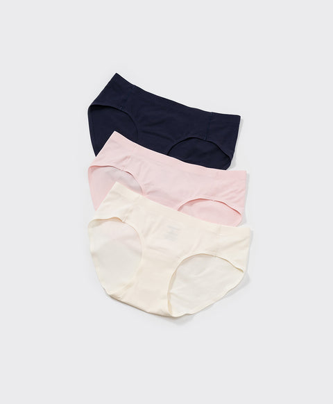 Skinmate Daily Laminated Seamless No-Show Cotton Spandex Low Waist Mini Panties