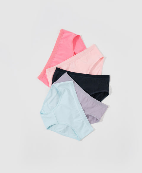 Candy Hearts 5pcs Low Waist Hipster Pack Panties