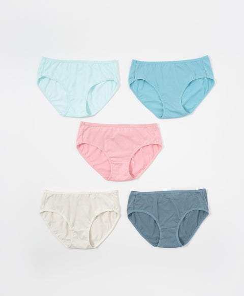 Winter Cotton Mid Waist Midi 5pcs Pack Panties