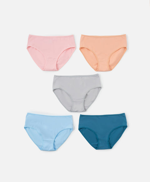 Summer Poem Mid Waist Midi 5pcs Cotton Spandex Pack Panties