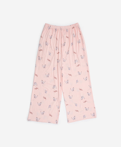Catitude-ing Short Sleeves Top & Long Pants Set
