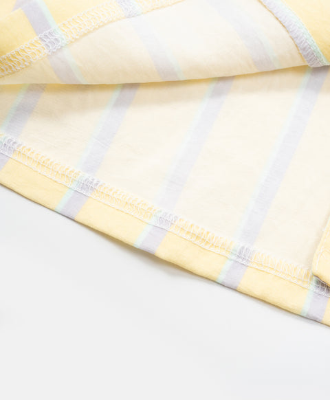 BedMood Mello No Tasks. Just Vibes Polyester PJ Short Sleeves Top & Shorts Set - Yellow