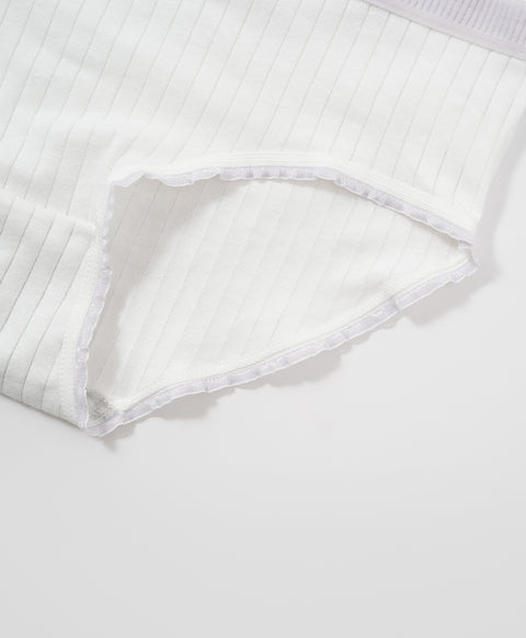 Lovely Charm Low Waist Midi Ribbed Cotton Panties