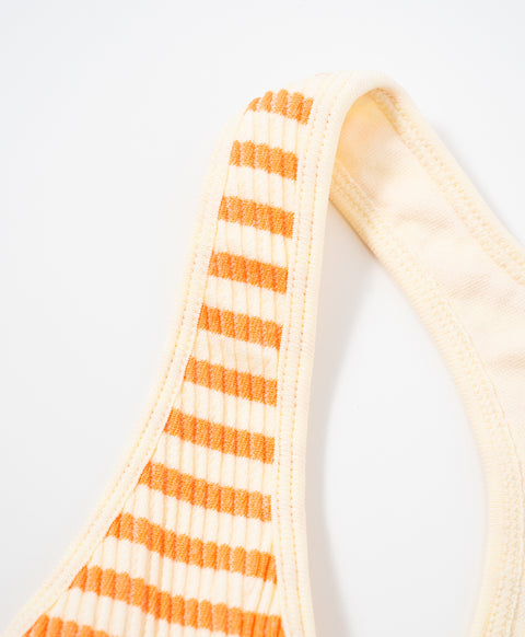 Stay Bloom Padded Stripes Ribbed Racerback Vest