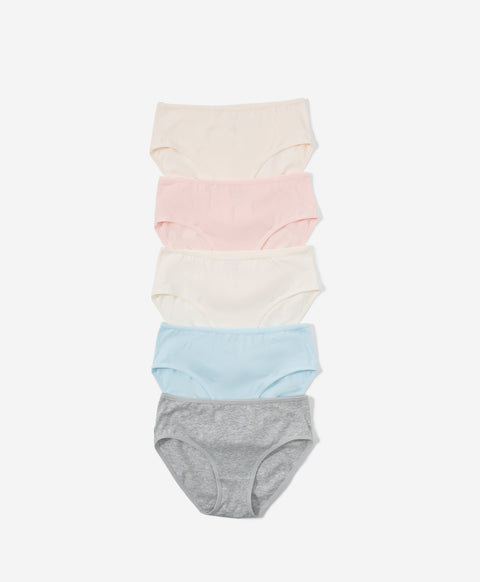 Sunday Morning Mid Waist Midi 5pcs Cotton Spandex Pack Panties