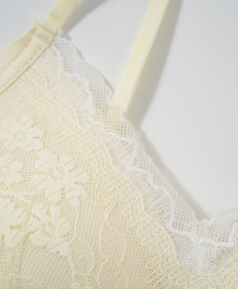 Lace Journal Collection Wireless Triangle Cup Lightly-Lined Lace Bra With Back Hook