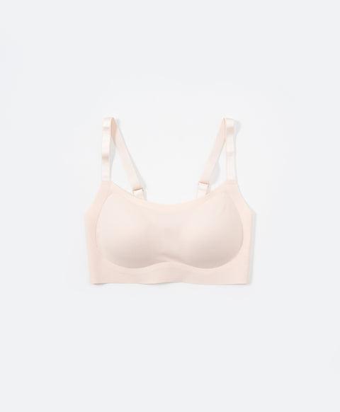 High Coverage Sculpting Side Panel Laminated Wireless Bralette with Back Hooks