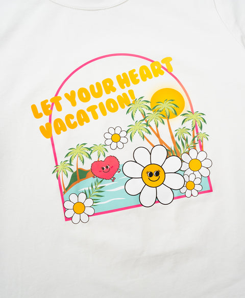Junior Resort of Heart Short Sleeves Top & Shorts Sleep Set