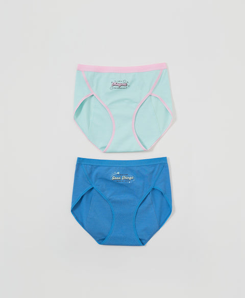 I Am A Magnet For Miracles Cotton Spandex 2pcs pack Mid Waist Midi Sanitary Panties