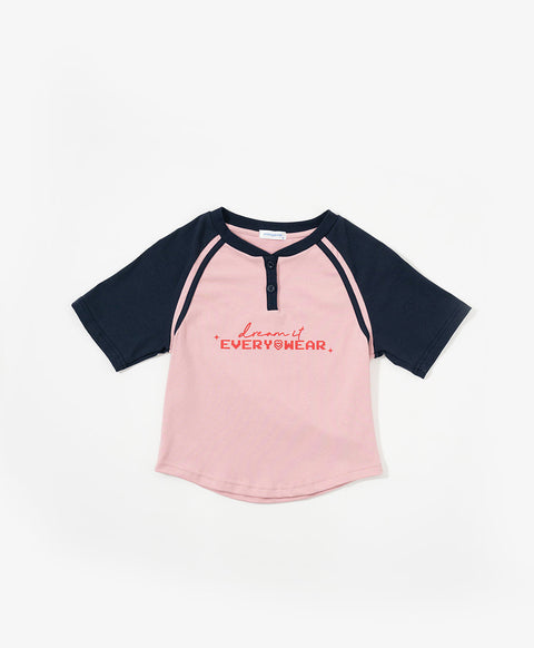 The Playmakers Crop Raglan Baby Tee