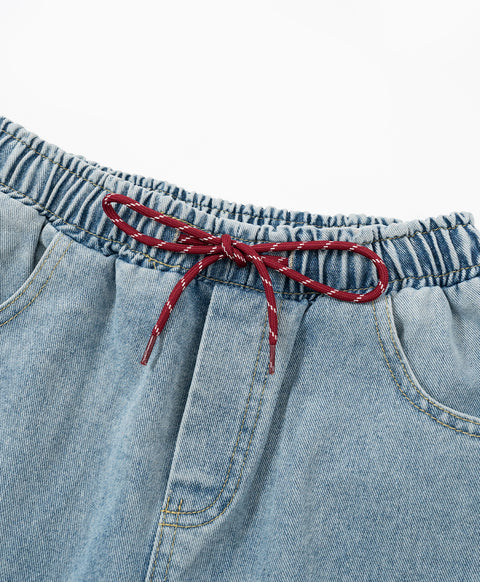 Call Me Lucky Denim Drawstring Long Pants