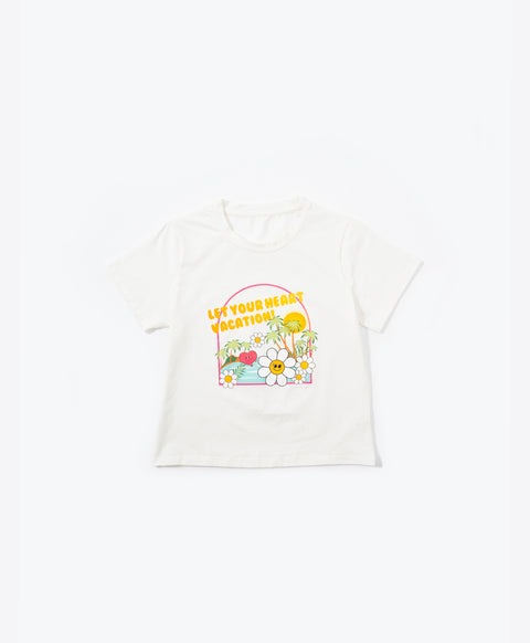 Junior Resort of Heart Short Sleeves Top & Shorts Sleep Set