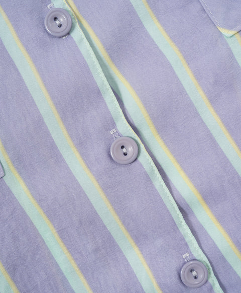BedMood Cremo Mentally Unavailable. Physically Comfy Polyester PJ Short Sleeves Top & Shorts Set - Purple