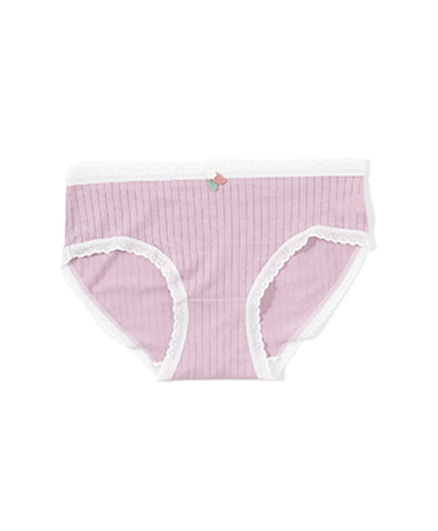 Country Style Low Waist Midi Ribbed Cotton Panties