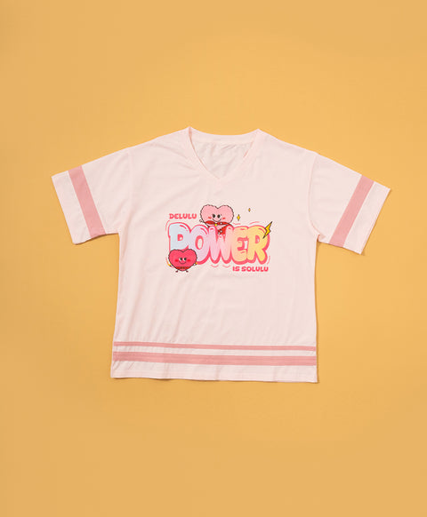 Delulu Power Hearts Short Sleeve Top & Long Pants PJ Set