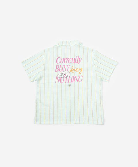BedMood Cremo Currently Busy Doing Nothing Polyester PJ Short Sleeves Top & Shorts Set - Green