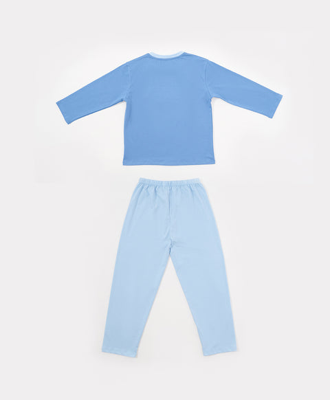 Junior Bedtime Bubbles Never Stop Adventuring Long Sleeves Tee & Pants Sleep Set